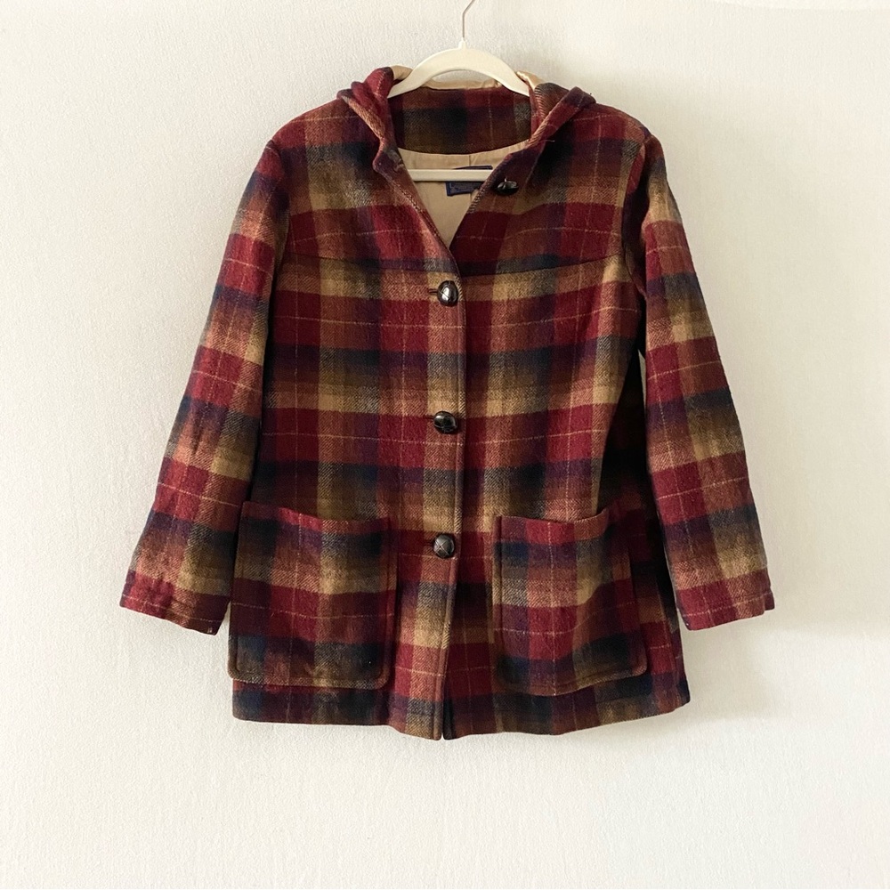 Pendleton Vintage Tartan Wool Coat Women's Size S